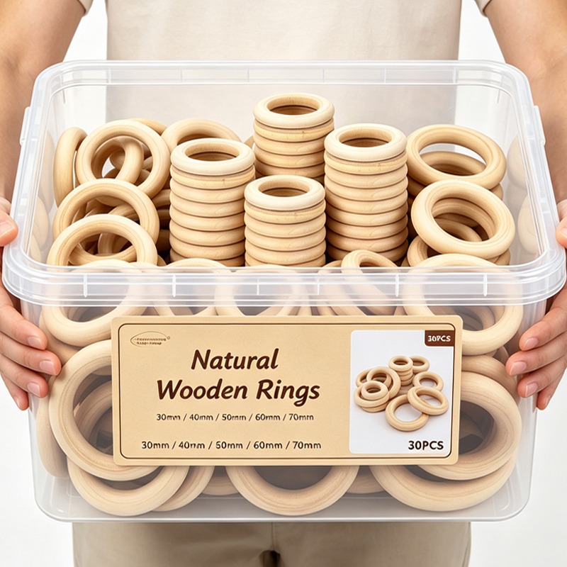 Wood Ring Blank - Nieobrobione drewniane pierścienie, gładkie naturalne drewniane