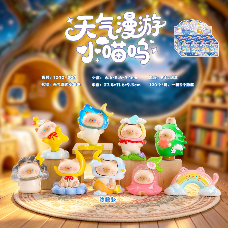 Resin Craft Ideas - Urocza figurka kota z motywem pogody,