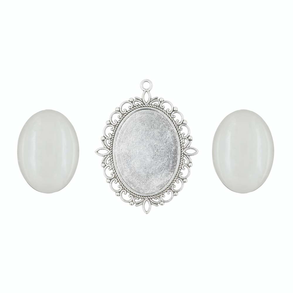 ZHUBI 2 pc dwustronne owalne B – Bezels Set Pendant recenzja i cena